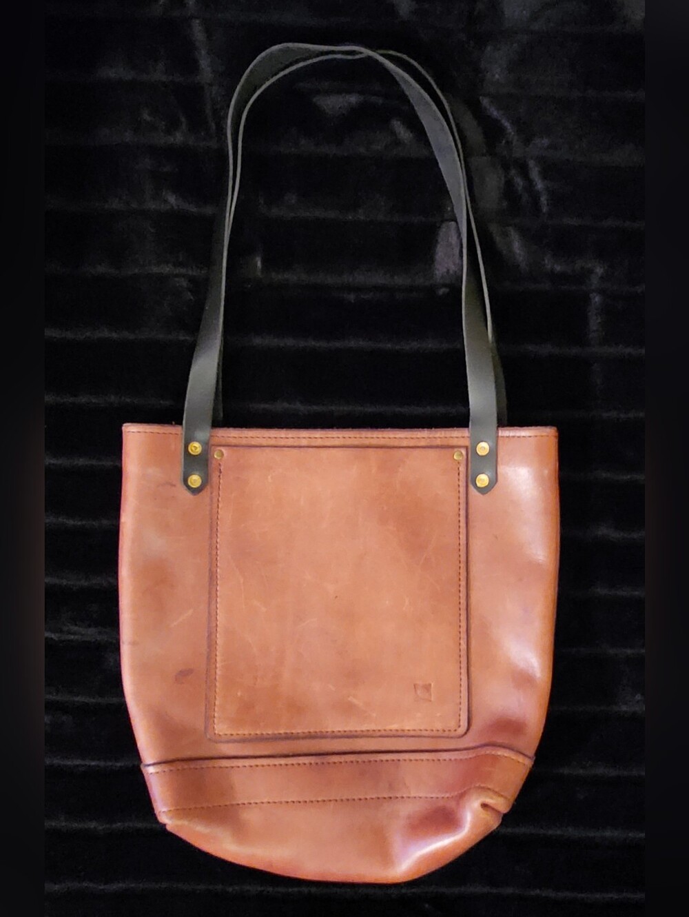Full Leather Goods Heavy Small Classic Tote Brown. 13in × 11in